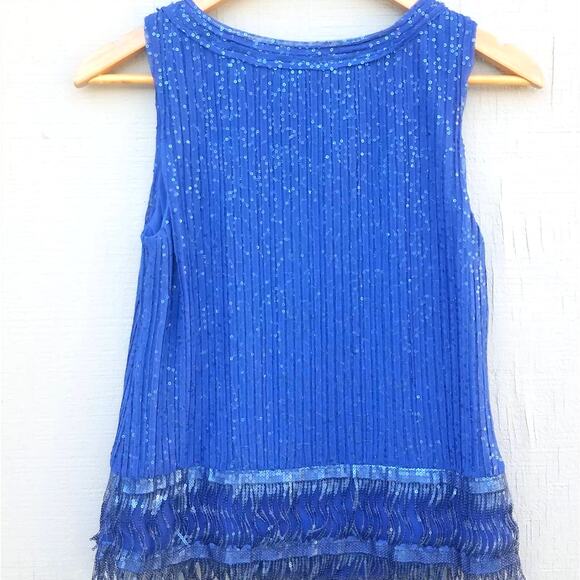 Max Studio | Sequin Tank Top Blouse Blue XS - Picture 2 of 8